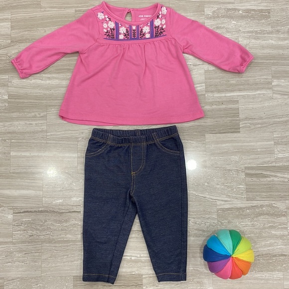 Pink and blue baby girl 2 piece set - Picture 1 of 6